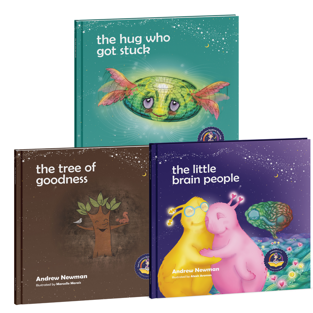 3-book bundle: The Hug Who Got Stuck + The Tree of Goodness + The Little Brain People