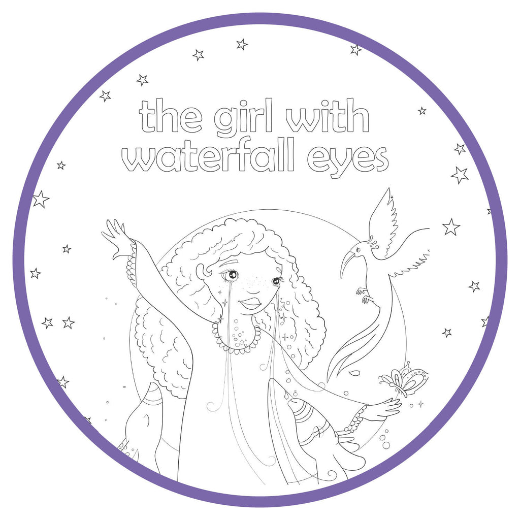 Printable Coloring Pages - The Girl with Waterfall Eyes